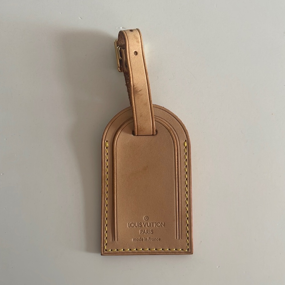 Louis Vuitton Tan Leather Bag Tag